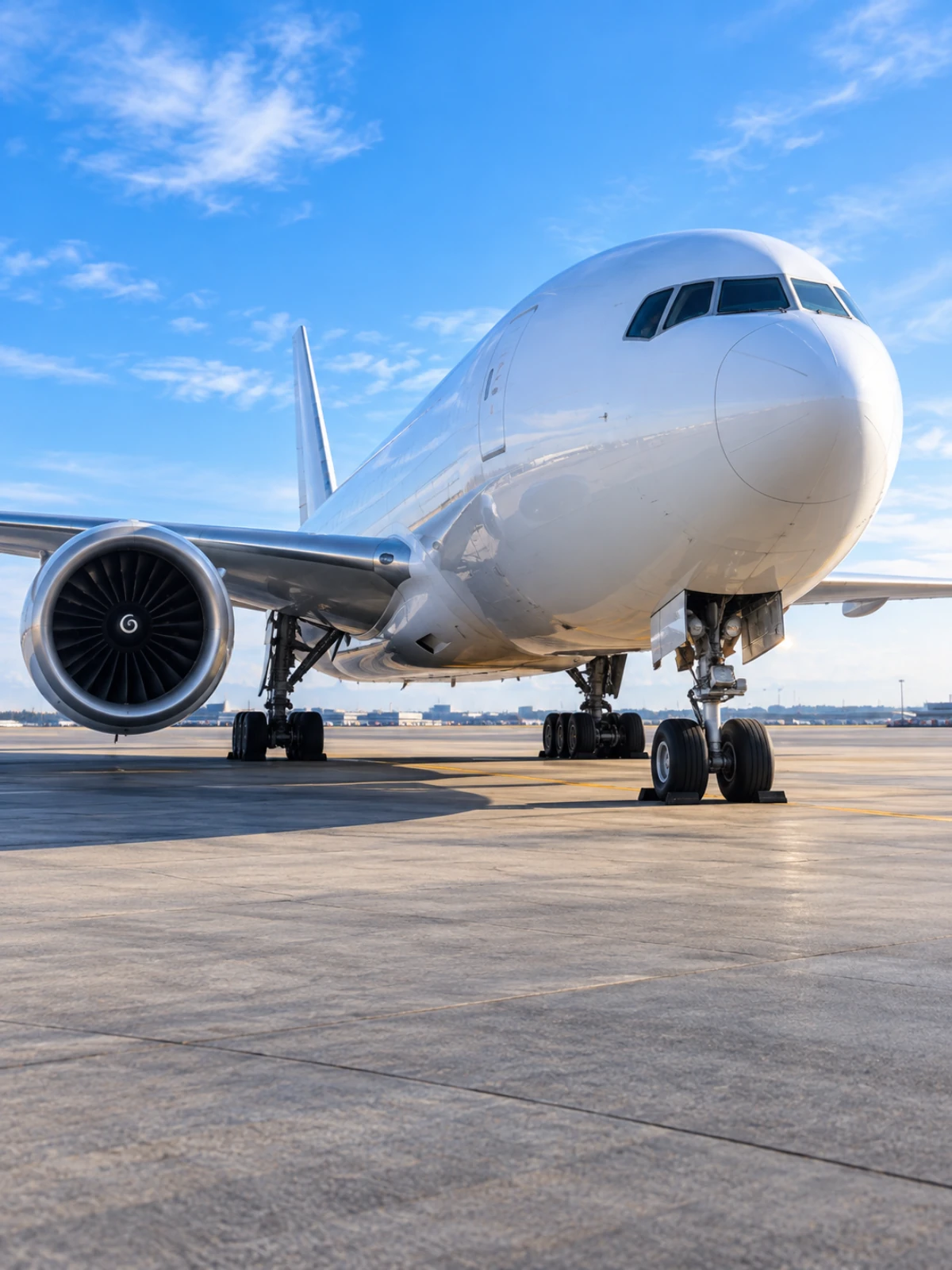Temporary illustration of an aircraft on the apron